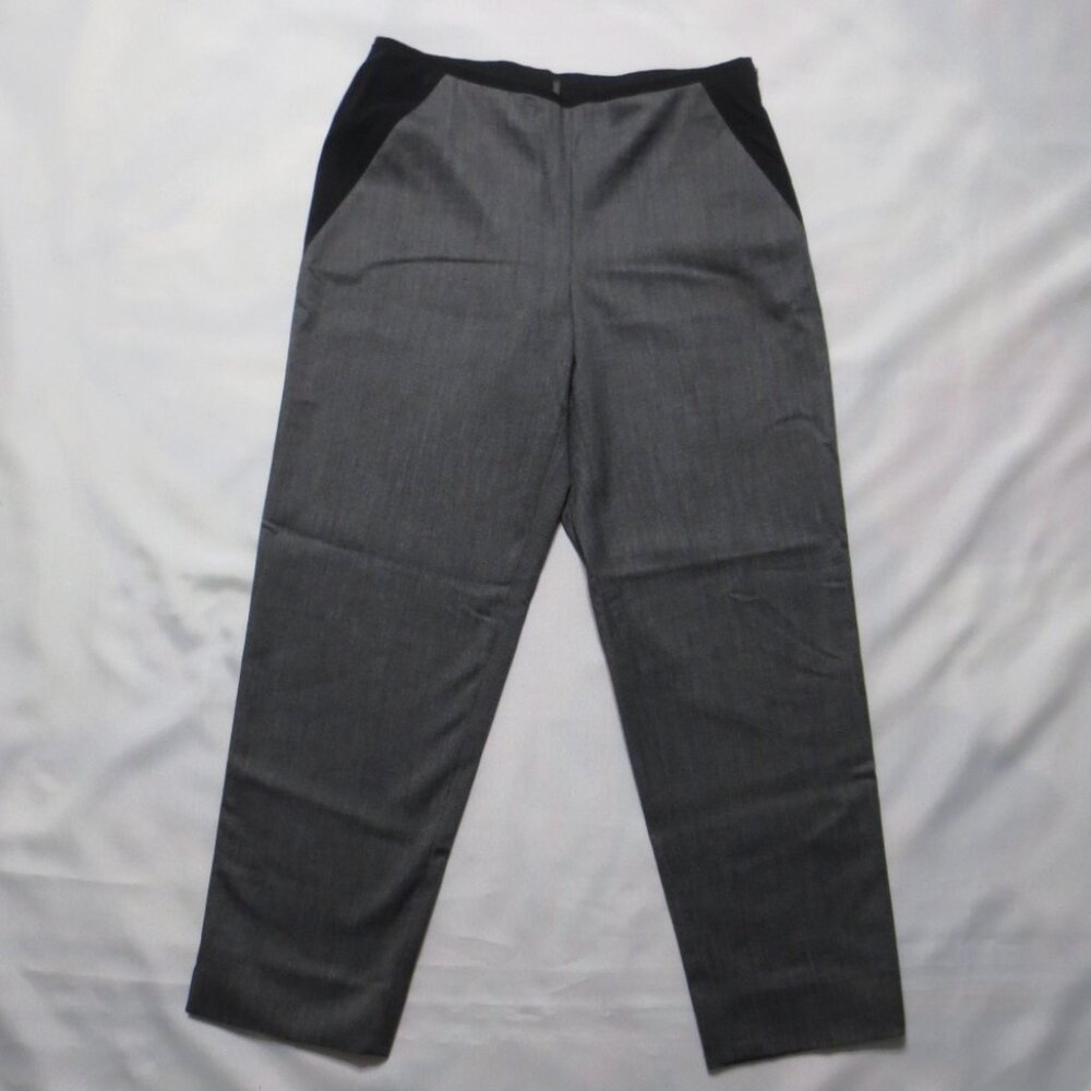 ELIE TAHARI womens PANTS trousers GRAY black CAREER stretch waist SLACKS SIZE 4